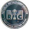 RMC - Republic Metals Corporation, 1 OZ. fine silver, 999/1000, investičná minca, USA (2)