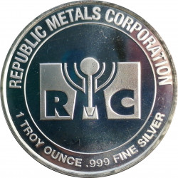 RMC - Republic Metals Corporation, 1 OZ. fine silver, 999/1000, investičná minca, USA (9)