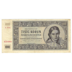 1 000 Kčs 1945, S. 15 A, bankovka, Československo, F
