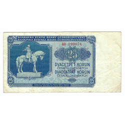25 Kčs 1953, AU, Goznak Moskva, Československo, VG