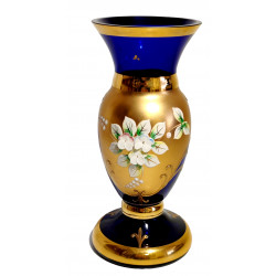 Váza, modré borské sklo, Bohemia Glass, Československo