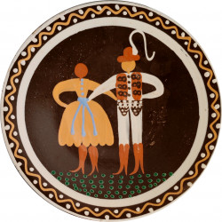 Tanier pár s ružovou tanečnicou, Pozdišovská keramika, Československo