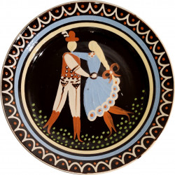 Tancujúci pár, tanier, Pozdišovská keramika