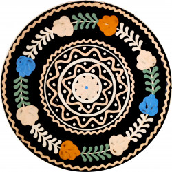 Kvietky na tanieri, plytký tanier, Pozdišovská keramika, Československo