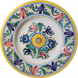 Hlboký závesný tanier, slnečnica, Modranská keramika, Československo