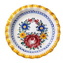Závesný tanier, vrúbkovaný okraj, Modranská keramika, Československo