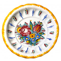 Väčší závesný tanier, vrúbkovaný okraj, Modranská keramika, Československo