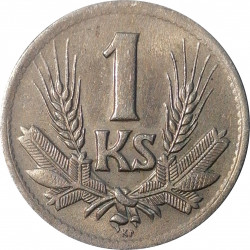 1 koruna 1945, A. Hám, G. Angyal, A. Peter, Slovenský štát (1939 - 1945)