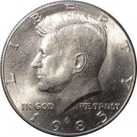 1985 P half dollar, Kennedy, CuNi, USA