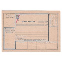 Poštová poukážka, 1945 strojová pretlač ČESKOSLOVENSKO, natlačený kolok 10 h