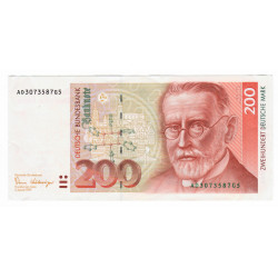 200 Deutsche Mark 1989, ADG5, Paul Ehrlich, Nemecko, XF