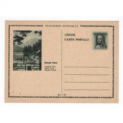 1944 CDV 13/1 - Štrbské Pleso, Martin Rázus, jednoduchý obrazový poštový listok, Slovenský štát