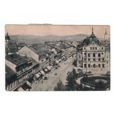 1919 - Košice, Divadlo, čiernobiela pohľadnica, Československo