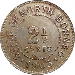 2 1/2 cents 1903 H, British North Borneo