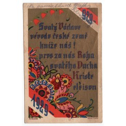 1929 - Milénium sv. Václava, Š. L. Kostelníček, Košice, pohľadnica, Československo