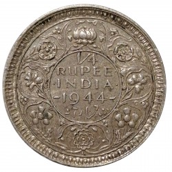 1/4 rupee 1944, India, George VI., Britská India