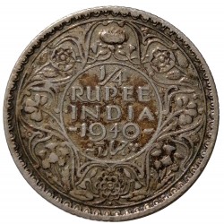 1/4 rupee 1940, India, George VI., Britská India