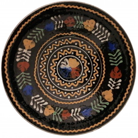 Stredný tanier s kvetmi, Pozdišovská keramika, Československo
