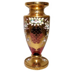 Ružová váza z borského skla, Bohemia Glass, Československo