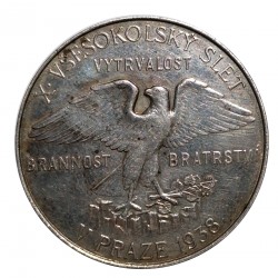 20. let republiky Československé 1918 - 1938, X. Všesokolský slet v Praze, AR medaila, M. Kužel