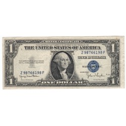 1 dollar 1935 D, Z98766198F, SILVER CERTIFICATE, George Washington, modrá pečať, USA, F