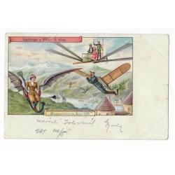 Flugmaschine im Jahre 2000, 1901, pohľadnica, Rakúsko Uhorsko
