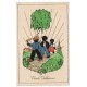 Veselé Velikonoce, traja vinšovači, kolorovaná pohľadnica, Československo