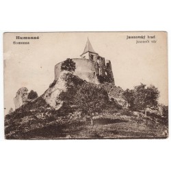 Humenné - Jasenovský hrad (Homonna - Jeszenői vár), čiernobiela pohľadnica, Československo