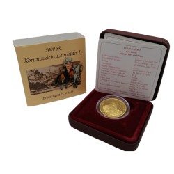 5 000 Sk - 2005, 350. výročie korunovácie Leopolda I. v Bratislave 27. 6 1655, zlato, PROOF, Slovenská republika