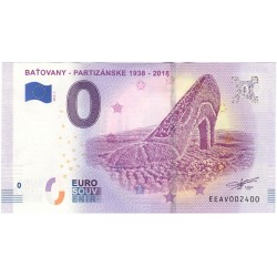 0 euro souvenir, Baťovany - Partizánske 1939 - 2018 , Slovensko, EEAV002400