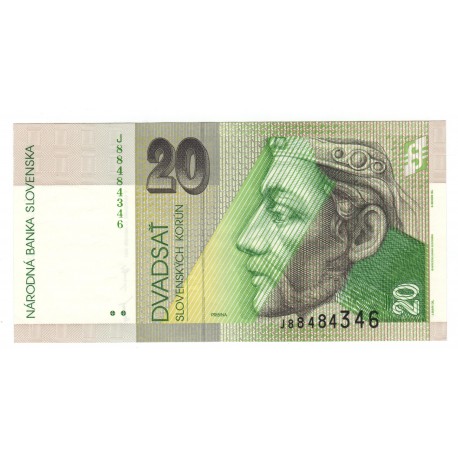 20 Sk 2001 J, bankovka, Slovenská republika, UNC