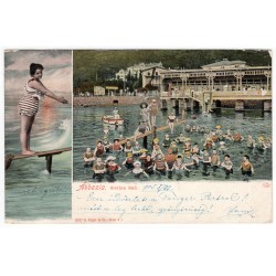1905 Abbazia - Slatina Bad, farebná pohľadnica, Rakúsko Uhorsko