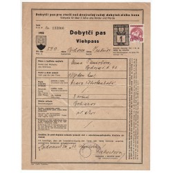 1942 / 1 Ks kolok - dvojjazyčný Dobytčí pas, Slovenský štát