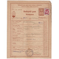 1942 / 20 h kolok - dvojjazyčný Dobytčí pas, Slovenský štát