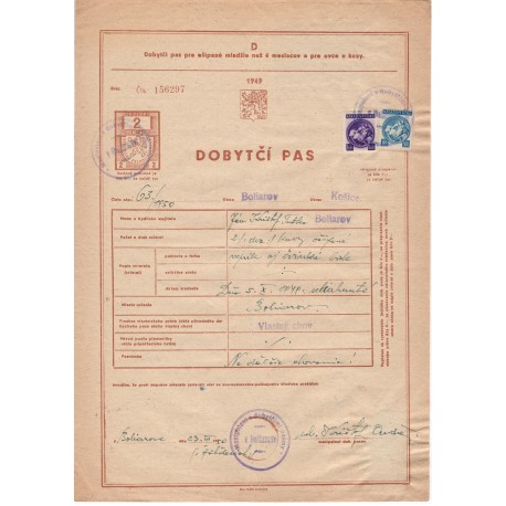 1949 D / 2 Kčs kolok - Dobytčí pas, Československo