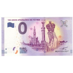 0 euro souvenir 2017 - 1, 100 ANOS APARIÇÕES DE FÁTIMA, Portugalsko, MEPF004507