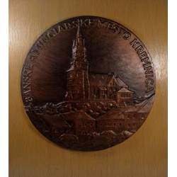Banské a minciarske mesto Kremnica, A. Hám, jednostranná plaketa, priemer 257 mm, Československo