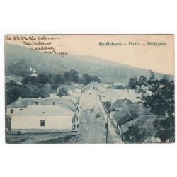 1918 Mezӧlaborcz - Főutca - Hauptgasse, čiernobiela pohľadnica, Rakúsko Uhorsko