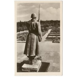 Dukla - Cintorín pri národnom pomníku hrdinov, čiernobiela pohľadnica, Československo