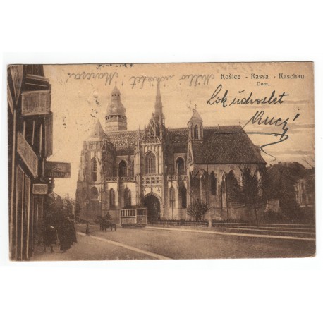 1921 Košice, Kassa, Kaschau Dom, čiernobiela pohľadnica, Československo
