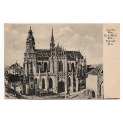 1926 Kassa Dóm, Kaschau Dóm, Košice Dóm, čiernobiela pohľadnica, Československo