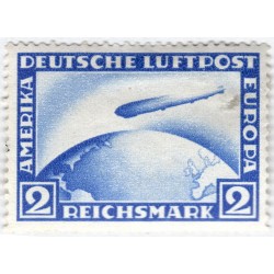 423 - 2 RM lila-ultramarin, 1928, Flugpostmarken, Luftschiff "Graf Zeppelin L. Z. 127", *, Deutsches Reich