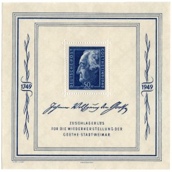 239 Block 6 - 50 Pf + 4,50 DM, 1949, Johann Wolfgang von Goethe, **, Alliierte Besetzung, Sowjetische Zone