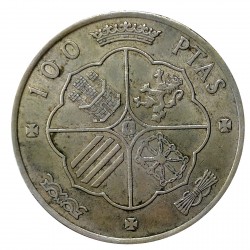 100 pesetas 1966, Francisco Franco, striebro, Španielsko