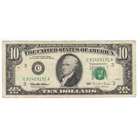 10 dollars 1995 B, 3C - Philadelphia, Alexander Hamilton, USA, VG