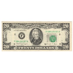 20 dollars 1988A C, 6F - Atlanta, averz - CHYBOTLAČ, Andrew Jackson, USA, F