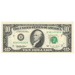 10 dollars 1995 A, 2B - New York, Alexander Hamilton, USA, XF