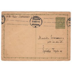CDV 49 - jednoduchá dopisnica, stredný štátny znak, 30. XII. 1933, Československo