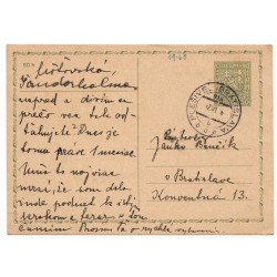 CDV 65 - vlaková pošta, jednoduchá dopisnica, 60 h, 17. VI. 1938, Československo