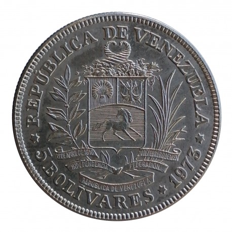 1973 - 5 bolivares, Venezuela
